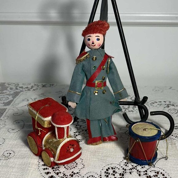 Vintage Russian felt soldier Christmas ornament plus - Picture 2 of 10
